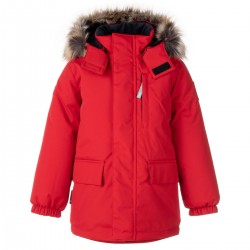 Зимняя тёплая куртка-парка для мальчика lenne snow 21341/622 красная