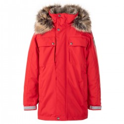 Модная зимняя куртка парка для мальчика JAKKO 22368/622 красная