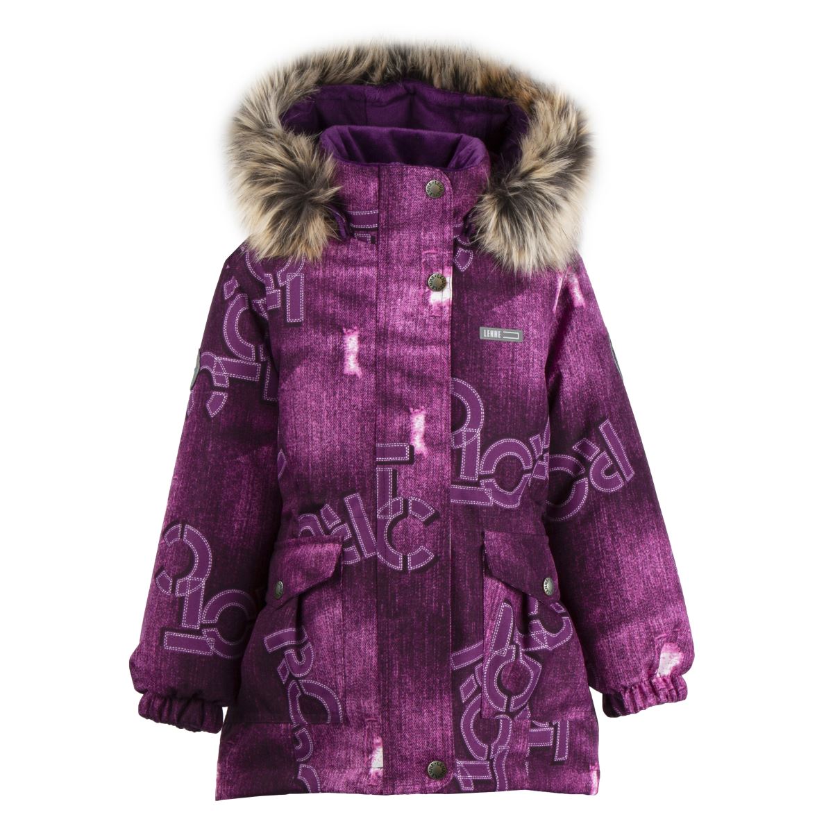 Lenne Maya удлиненная куртка парка для девочки фиолет (1)