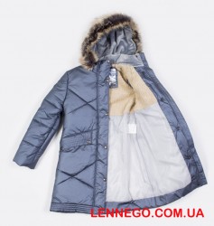 Lenne Gudrun пальто для девочки тёмный металлик