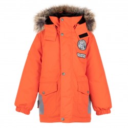 Зимняя тёплая куртка-парка для мальчика lenne moss 21339/455 оранжевая